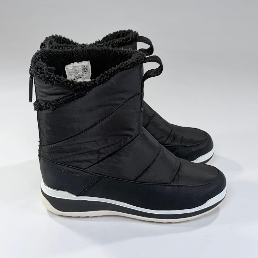 Merrell Snowcreek Sport Mid Boot Womens 8.5 Black Waterproof Polar Winter Snow